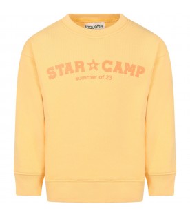 Orange sweatshirt for kids with writing "Star camp"