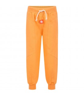 Orange trousers for kids with patch
