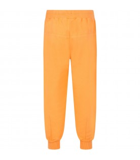 Orange trousers for kids with patch