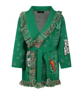 Green cardigan for kids withn Bugs bunny