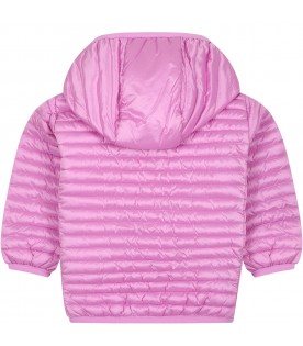 Pink down-jacket "Lucy" for baby girl with logo