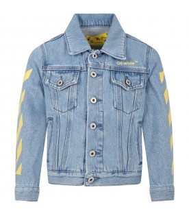 Light blue jacket for kids with iconic arrows and logo
