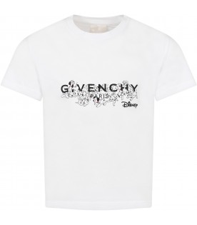 White t-shirt for girl with 101 Dalmatians and  logo
