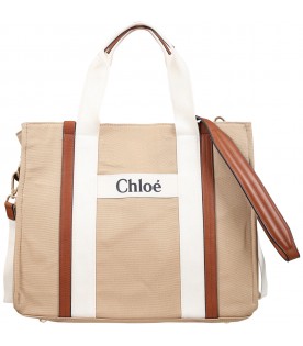 Beige changing-bag for baby kids