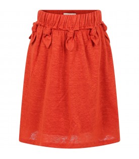 Orange skirt for girl with knots