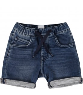 Blue shorts for baby boy with logo