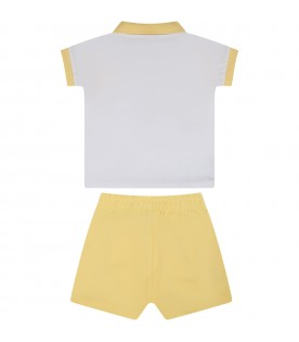 Yellow suit for baby boy with logo