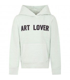 Green sweatshirt for kids with "Art lover" writing