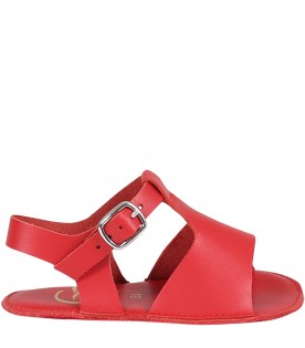 Red sandals for baby girl