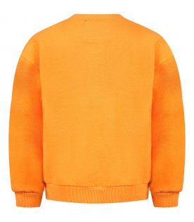 Orange sweatshirt for boy with logo