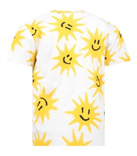Ivory t-shirt for kids with sun print