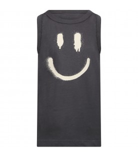 Gray t-shirt for boy with smiley