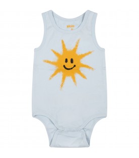 Light blue body for baby kids with sun print