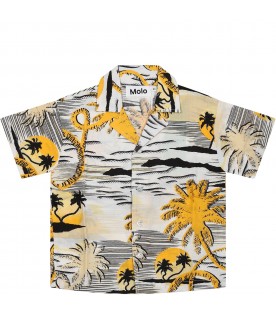 Multicolor shirt for baby boy with palm tree print