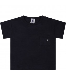 Blue t-shirt for baby boy with logo