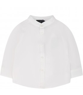 White shirt for baby boy with logo