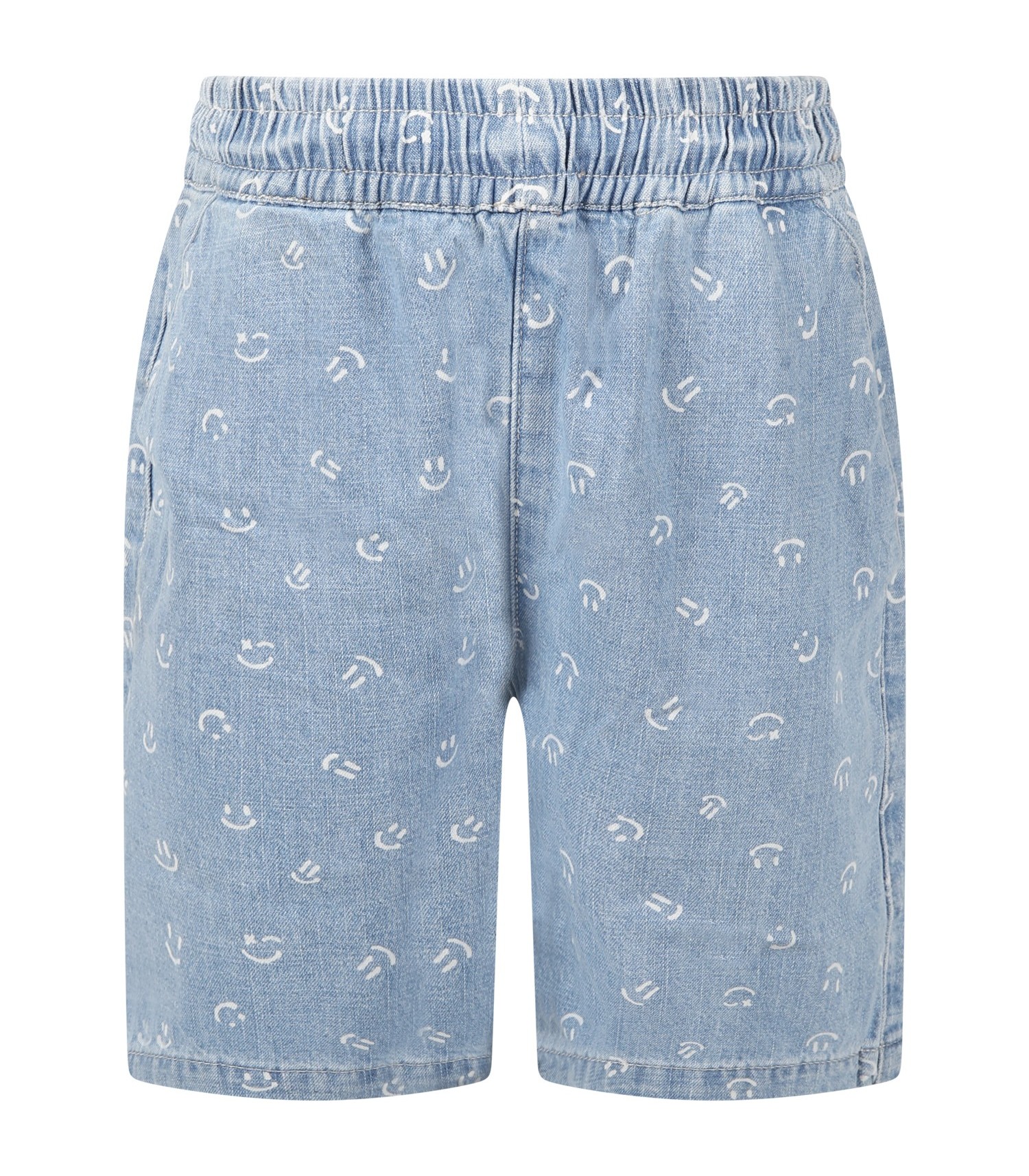 Molo Light blue shorts for boy with smiley - CoccoleBimbi