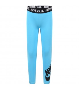 Light blue trousers for girl with log and "Just do it" writing