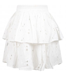 White skirt for girl with flowers
