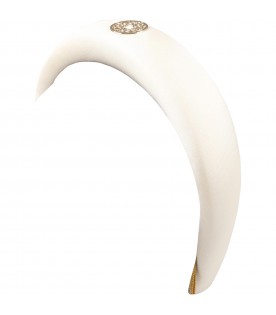 Ivory headband for girl with logo