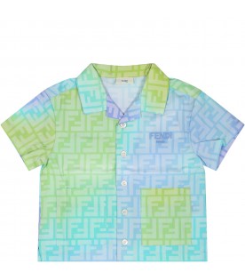 Multicolor shirt for baby boy with iconic double FF