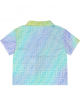 Multicolor shirt for baby boy with iconic double FF