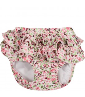 Swim briefs multicolor for baby girl with floral print
