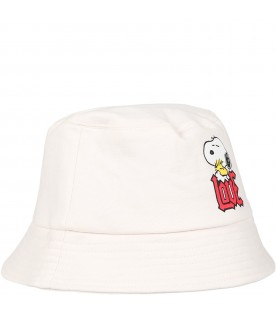White cloche for girl with print and "Love" writing