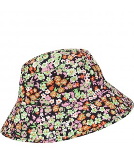 Cloche multicolor for girl with floral print