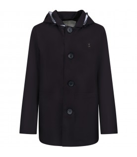 Blue coat for boy with logo