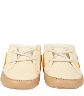 Ivory sneakers for baby kids with logo