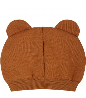 Brown hat for baby kids with Teddy Bear