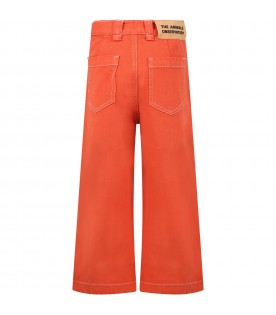 Red trousers for kids with logo