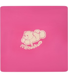 Pink blanket baby girl with Teddy Bear and logo