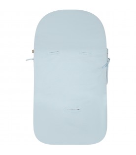 Light-blue sleeping-bag for baby kids with Teddy Bear and logo