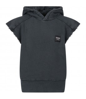 Gray sweatshirt for boy with logo