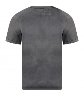 Gray t-shirt for kids with logo and "No" writing