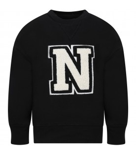 Black sweatshirt for kids with logo