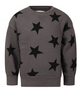 Gray sweatshirt for kids with stars