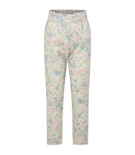 Multicolor trousers for girl with print