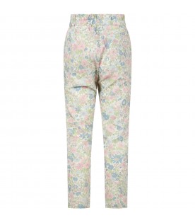 Multicolor trousers for girl with print