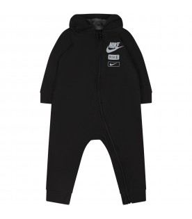 Black onesie for baby boy with logo