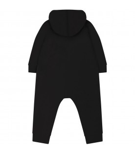 Black onesie for baby boy with logo
