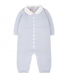 Light blue onesie for for baby boy with white details