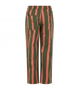 Multicolor trousers for kids with logo