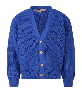 Blue cardigan for kids with logo