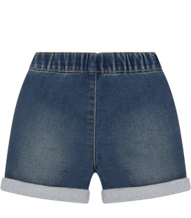 Blue shorts for baby boy with logo
