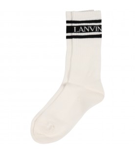White socks for girl with logo