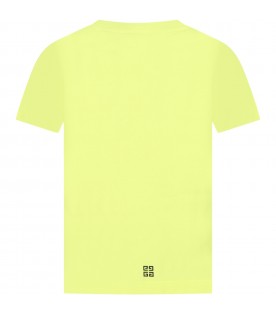 Yellow t-shirt for kids with logo and 4G motif