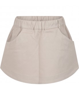 Casual beige skirt for girl
